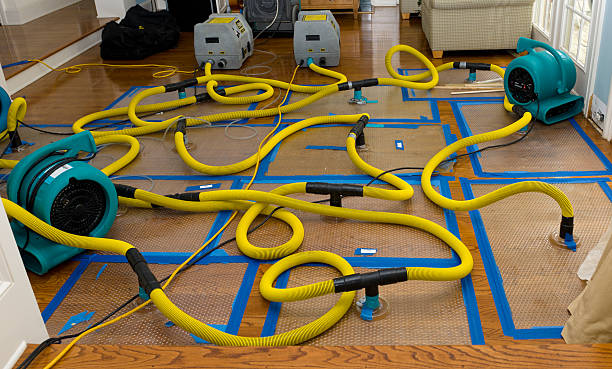 Professional Flood Damage Restoration technician working in Germantown, IL